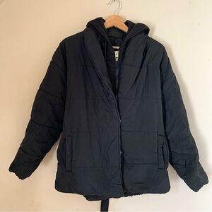 Black Puffer Jacket with Hood